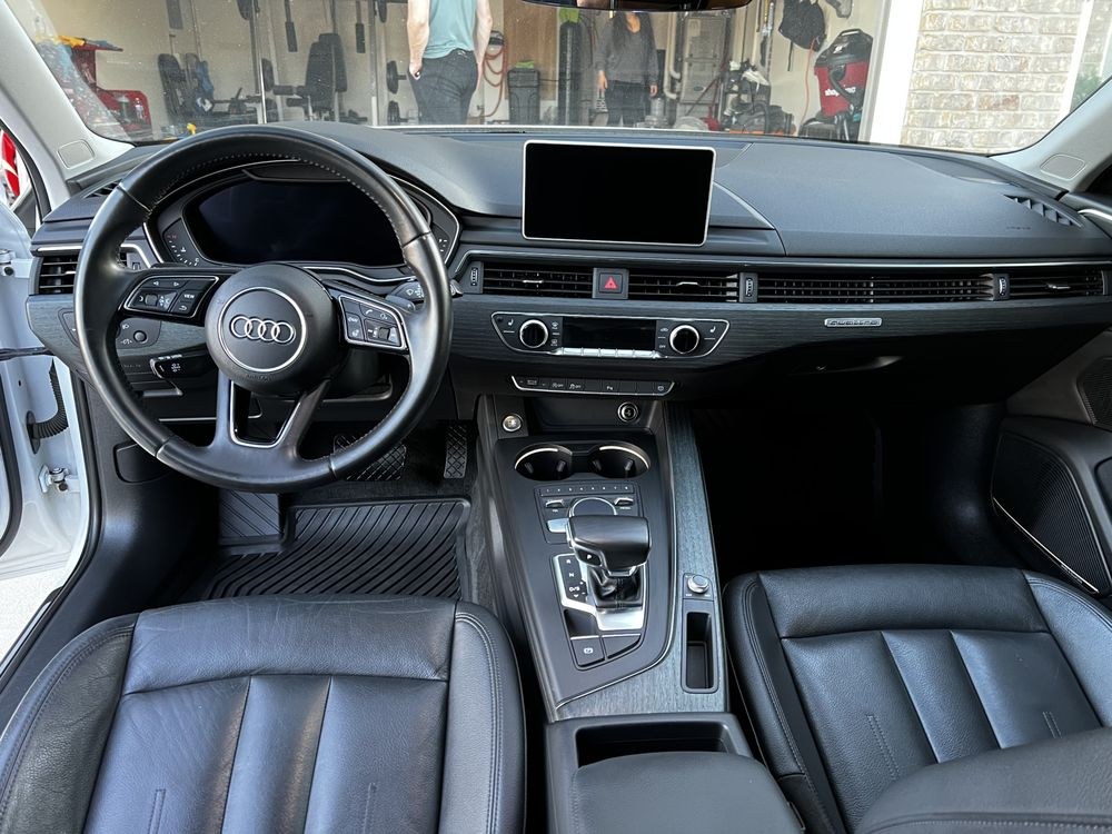 Detailed Audi interior with clean black leather seats